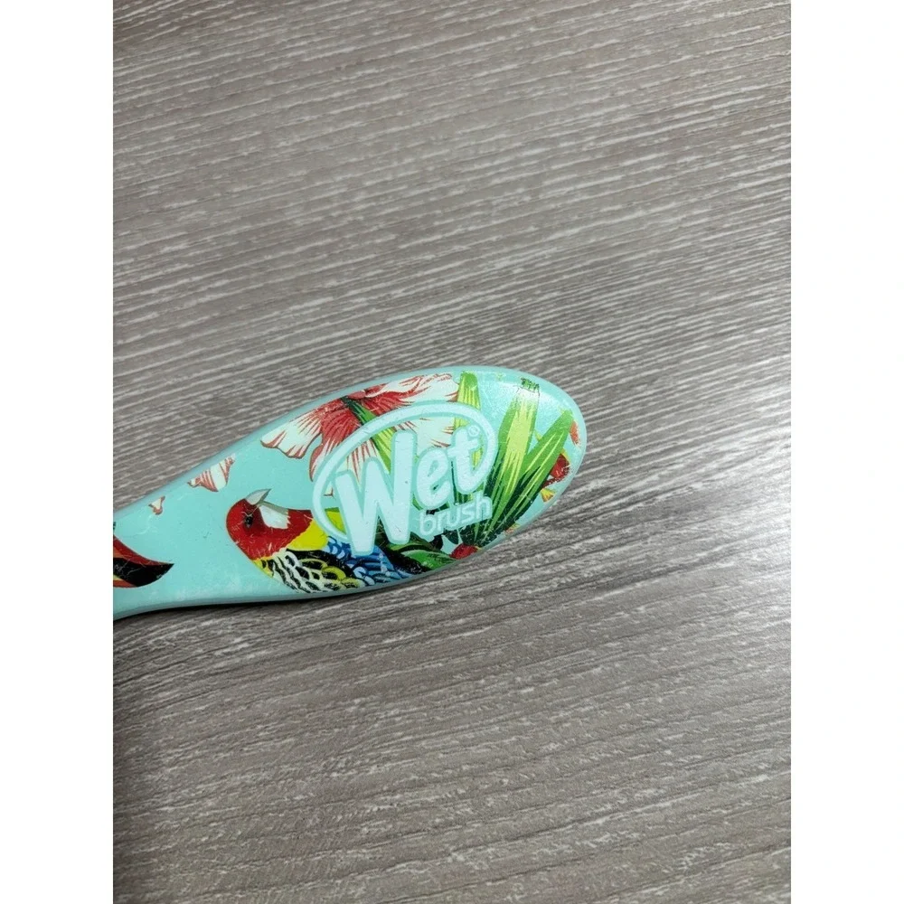 Wet Brush Original Detangler Tropical Toucan Parrot Floral Teal Hair Brush